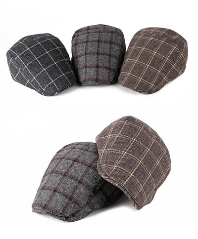 Boina Escocesa Retro Británica de Lana para Hombre - Diseño Cuadriculado Casual - Image 10
