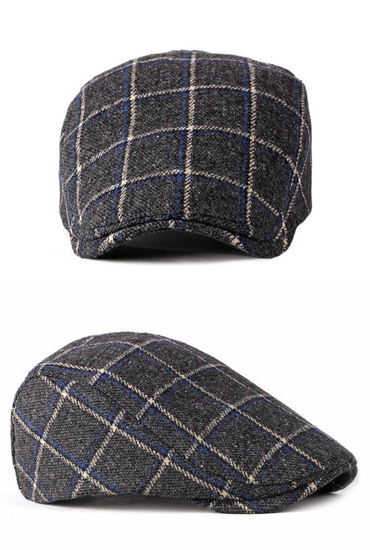 Boina Escocesa Retro Británica de Lana para Hombre - Diseño Cuadriculado Casual - Image 11