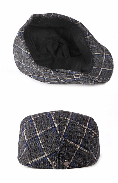 Boina Escocesa Retro Británica de Lana para Hombre - Diseño Cuadriculado Casual - Image 12