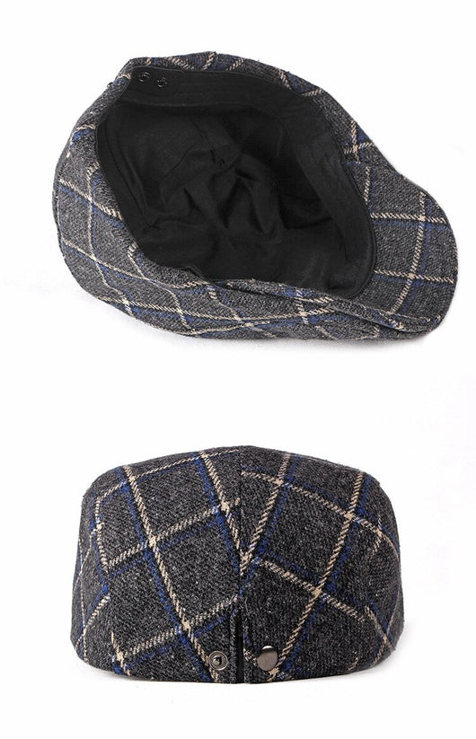 Boina Escocesa Retro Británica de Lana para Hombre - Diseño Cuadriculado Casual - Image 12