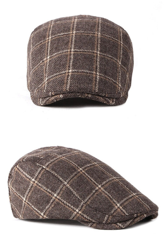 Boina Escocesa Retro Británica de Lana para Hombre - Diseño Cuadriculado Casual - Image 14