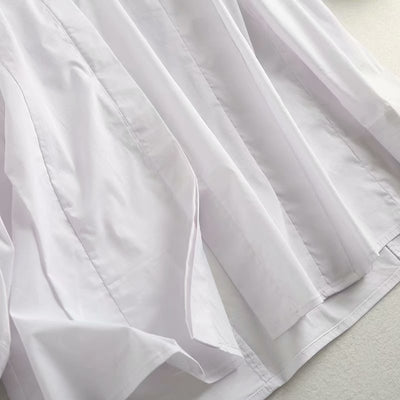 Blusa Blanca de Manga Larga con Diseño Minimalista en Popelina - Image 13