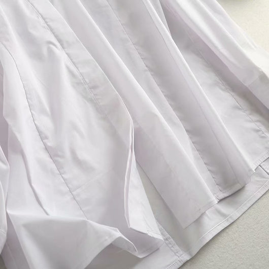 Blusa Blanca de Manga Larga con Diseño Minimalista en Popelina - Image 13