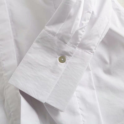 Blusa Blanca de Manga Larga con Diseño Minimalista en Popelina - Image 14