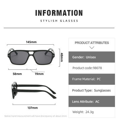 Gafas de Sol Retro Puente Doble Poligonales Unisex - Image 12