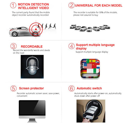Cámara DVR para Auto HD 2.5" - Grabadora de Video para Tablero - Image 8