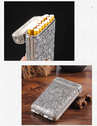 Estuche para Cigarrillos Ultradelgado de Aleación con Grabado 3D para Hombre - Image 9