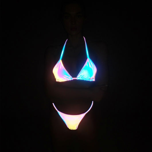 Bikini Reflectante Arcoíris con Detalles Láser - Image 23