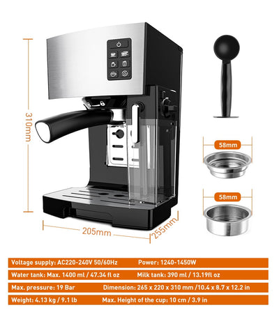 Cafetera Automática Italiana con Espumador de Leche Integrado - Image 16