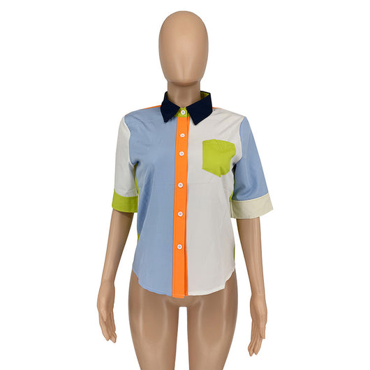 Blusa Casual de Verano con Color Coordinado para Mujer - Image 15