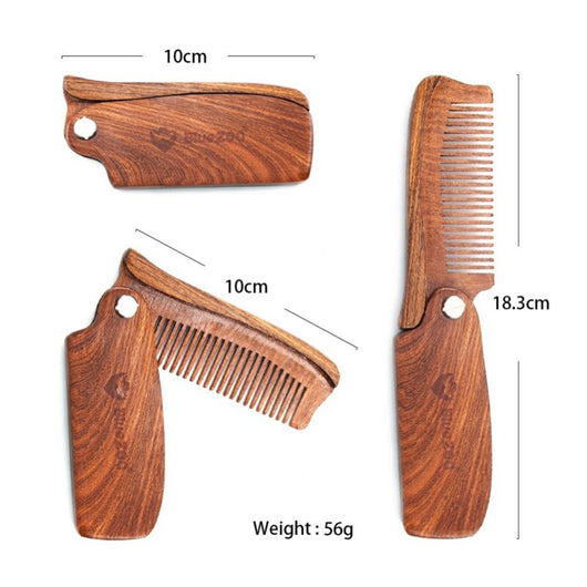 Peine Plegable con Estuche de Cuero - Cuidado Profesional para Barba y Cabello - Image 7
