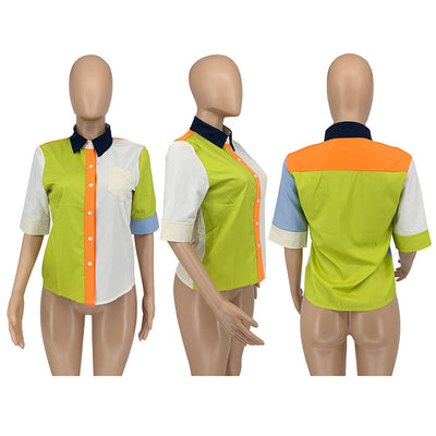 Blusa Casual de Verano con Color Coordinado para Mujer - Image 22