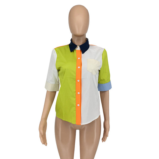 Blusa Casual de Verano con Color Coordinado para Mujer - Image 23