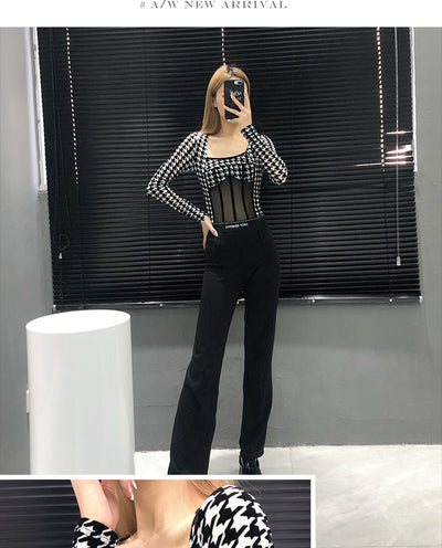 Bodysuit Transparente con Costuras Espina de Pez para Mujer - Image 8