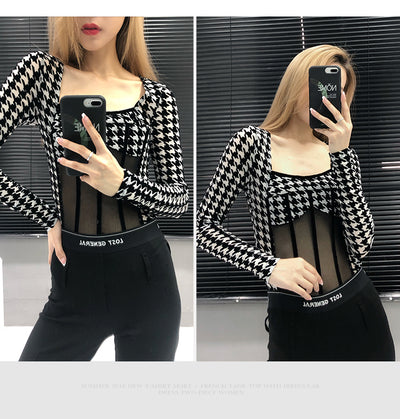 Bodysuit Transparente con Costuras Espina de Pez para Mujer - Image 11