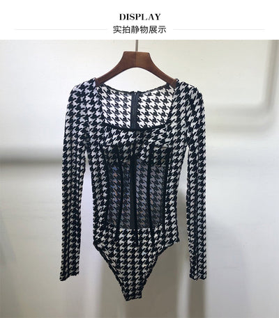 Bodysuit Transparente con Costuras Espina de Pez para Mujer - Image 13