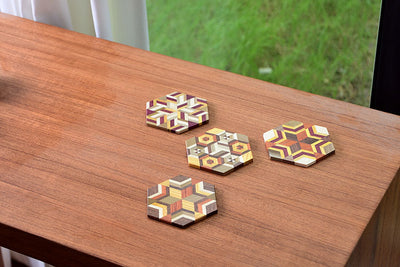 Posavasos Hexagonales de Madera Maciza Estilo Retro - Image 13