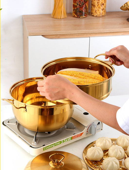 Olla Multiusos de Acero Inoxidable con Capas de Color - Dual para Sopas y Guisos - Image 19