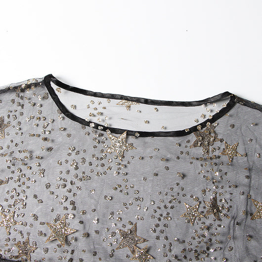 Blusa con Lentejuelas y Mangas Volantes - Protección Solar - Image 10