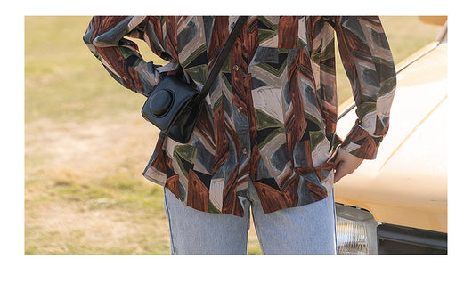 Camisa Floral Retro Hong Kong Oversized Manga Larga Primavera Otoño - Image 40