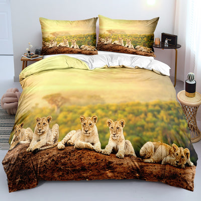 Juego de Cama 3 Piezas con Diseño de León - Funda Nórdica, Sábana y Almohada - Image 10