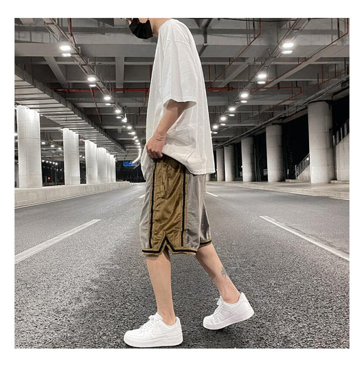 Shorts Hip-Hop de Terciopelo con Bordado - Pantalones Cortos Deportivos Holgados para Hombre - Image 10