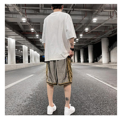 Shorts Hip-Hop de Terciopelo con Bordado - Pantalones Cortos Deportivos Holgados para Hombre - Image 12