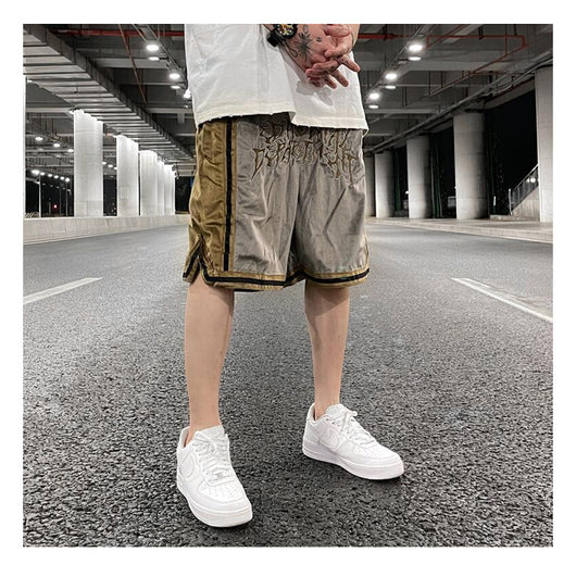 Shorts Hip-Hop de Terciopelo con Bordado - Pantalones Cortos Deportivos Holgados para Hombre - Image 13
