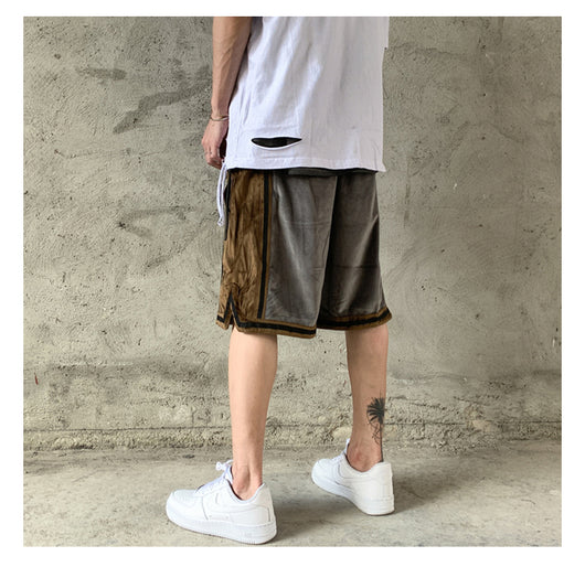 Shorts Hip-Hop de Terciopelo con Bordado - Pantalones Cortos Deportivos Holgados para Hombre - Image 23
