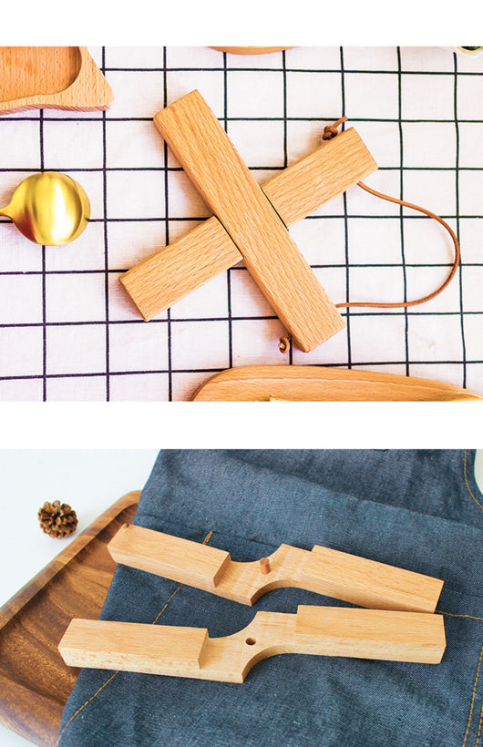 Salvamanteles Plegable de Madera de Haya Estilo Japonés para Mesa de Comedor - Image 9