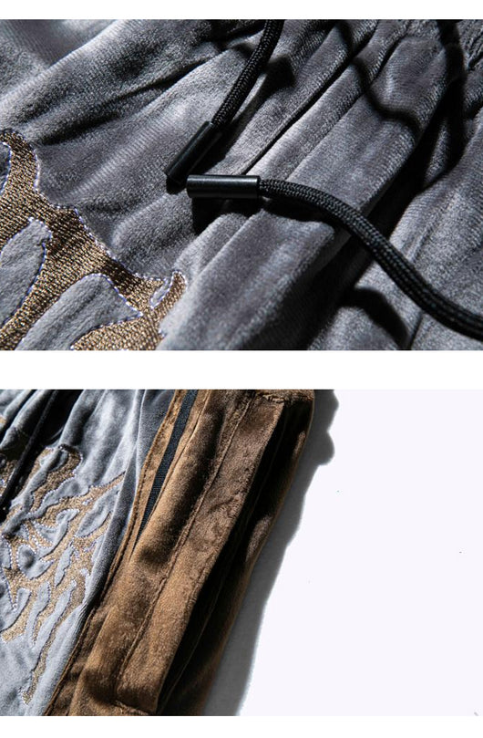 Shorts Hip-Hop de Terciopelo con Bordado - Pantalones Cortos Deportivos Holgados para Hombre - Image 27