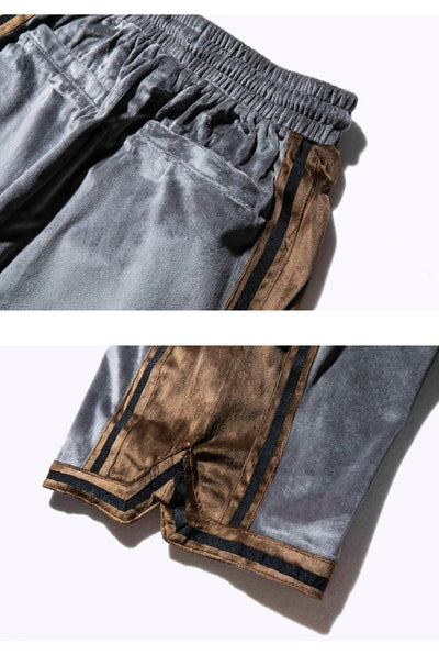 Shorts Hip-Hop de Terciopelo con Bordado - Pantalones Cortos Deportivos Holgados para Hombre - Image 29