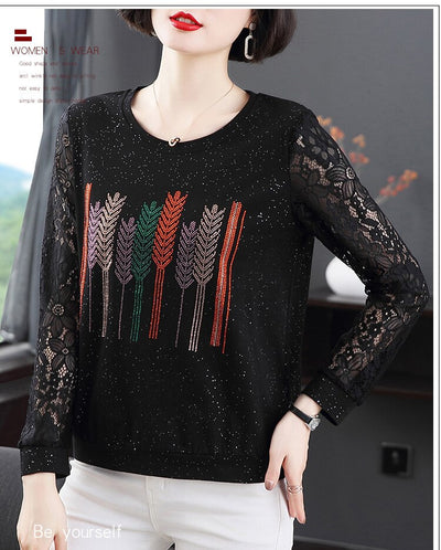 Blusa Elegante con Encaje y Detalles Brillantes para Mujer - Image 7