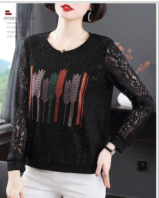 Blusa Elegante con Encaje y Detalles Brillantes para Mujer - Image 7