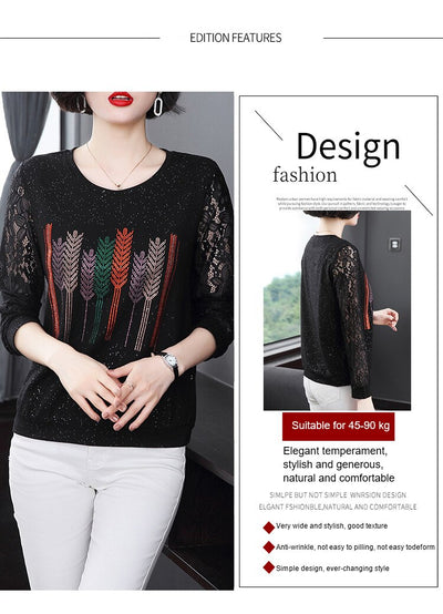 Blusa Elegante con Encaje y Detalles Brillantes para Mujer - Image 8