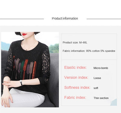 Blusa Elegante con Encaje y Detalles Brillantes para Mujer - Image 13