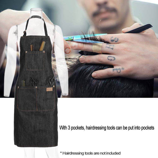 Delantal Japonés de Trabajo Tipo Halter en Denim Vulcanizado Negro - Image 10
