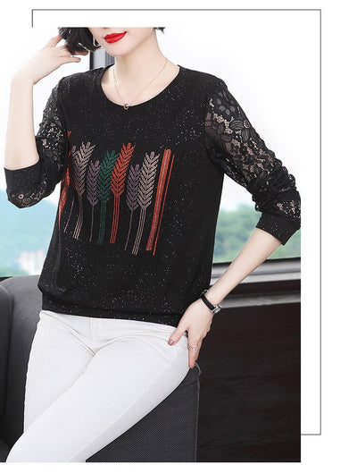 Blusa Elegante con Encaje y Detalles Brillantes para Mujer - Image 15