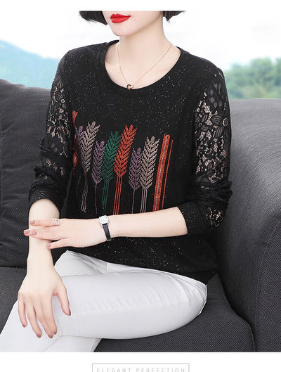 Blusa Elegante con Encaje y Detalles Brillantes para Mujer - Image 16