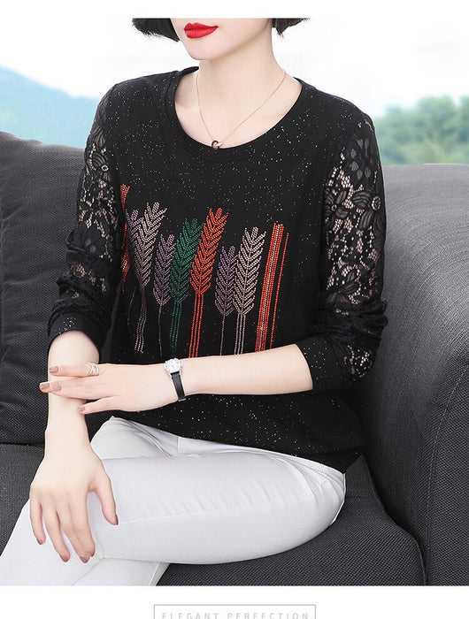 Blusa Elegante con Encaje y Detalles Brillantes para Mujer - Image 16