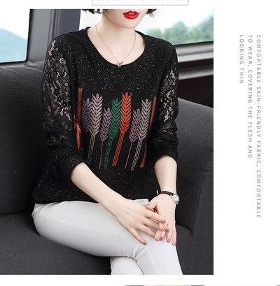 Blusa Elegante con Encaje y Detalles Brillantes para Mujer - Image 17