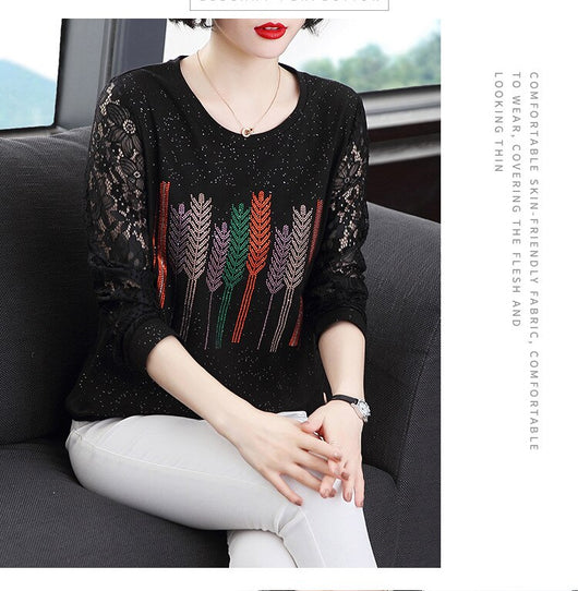 Blusa Elegante con Encaje y Detalles Brillantes para Mujer - Image 17