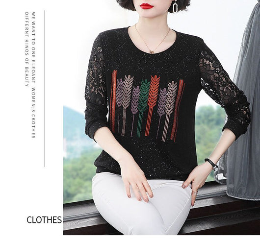 Blusa Elegante con Encaje y Detalles Brillantes para Mujer - Image 18