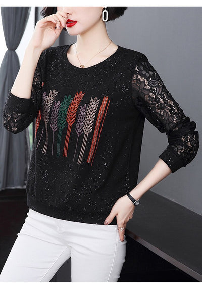 Blusa Elegante con Encaje y Detalles Brillantes para Mujer - Image 20
