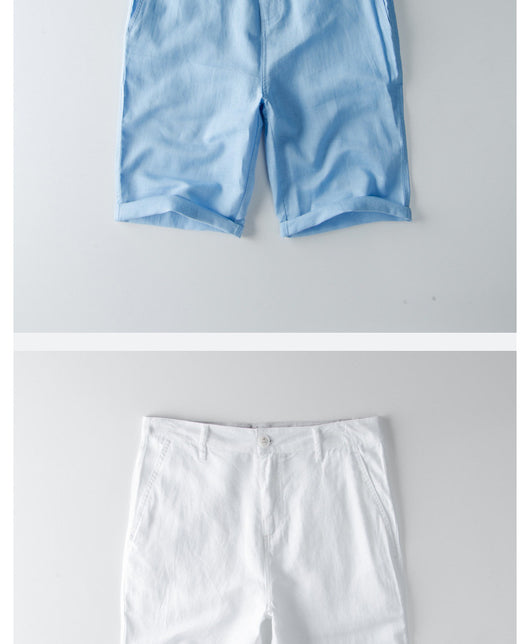 Shorts de Lino y Algodón para Hombre - Verano y Otoño - Image 7