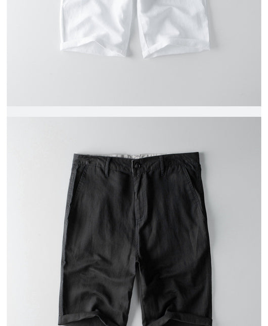 Shorts de Lino y Algodón para Hombre - Verano y Otoño - Image 8