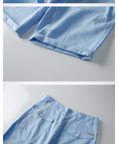 Shorts de Lino y Algodón para Hombre - Verano y Otoño - Image 13