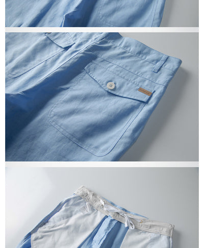 Shorts de Lino y Algodón para Hombre - Verano y Otoño - Image 14