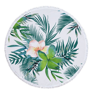 Toalla Redonda de Microfibra con Estampado de Hojas Tropicales - Image 29