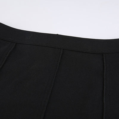 Falda Elástica Negra Estilo Estadounidense con Detalles de Malla - Image 18